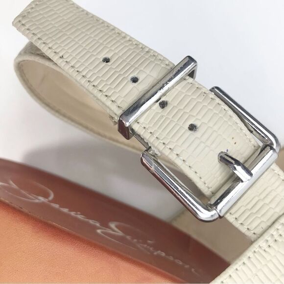 Jessica Simpson CRYSTIL Cream Brown Chunky Wood Platform Sandals - Picture 12 of 16